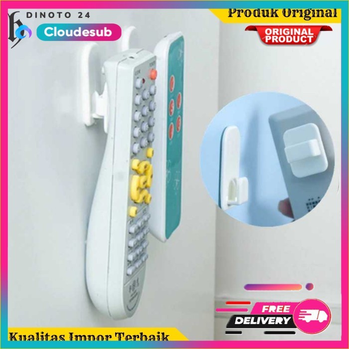 [Rak] Gantungan Remot Ac Tv Rak Tempel Dinding 2 Pasang Warna Putih [Readystok]