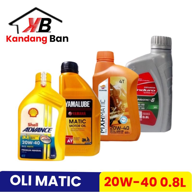 OLI MATIC SAE 20W-40 0.8L (YAMALUBE) (ENDURO) (SHELL ADVANCE) (REPSOL) 100% ORIGINAL