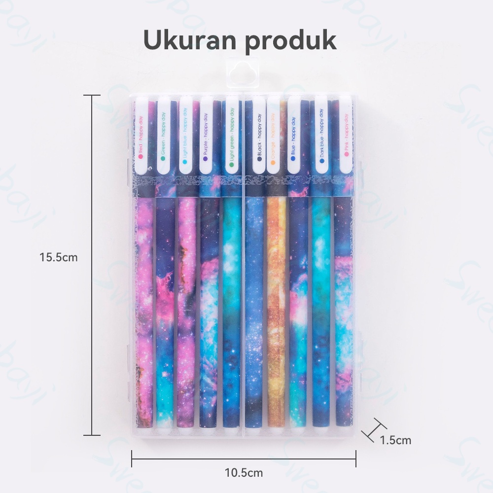 Sweetybayi 10in1 Pulpen warna cair gel set Bulpen bolpen warna warni Color pen set