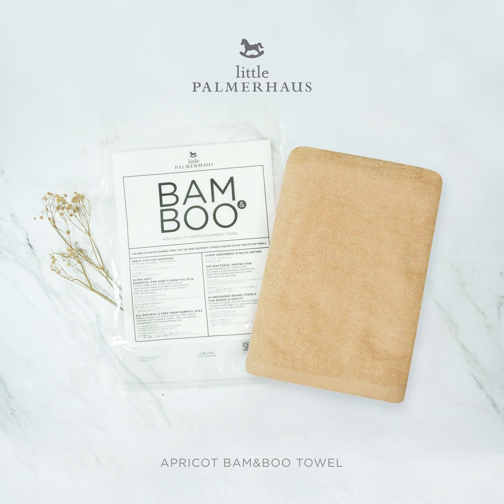 Handuk Mandi Bayi Anak Little Palmerhaus Bam &amp; Boo Bamboo Towel BIG SIZE 70 cm x 140 cm