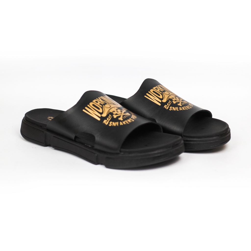 Sandal Selop Kulit Pria Working R-15 Terbaru Sandal Slide Pria