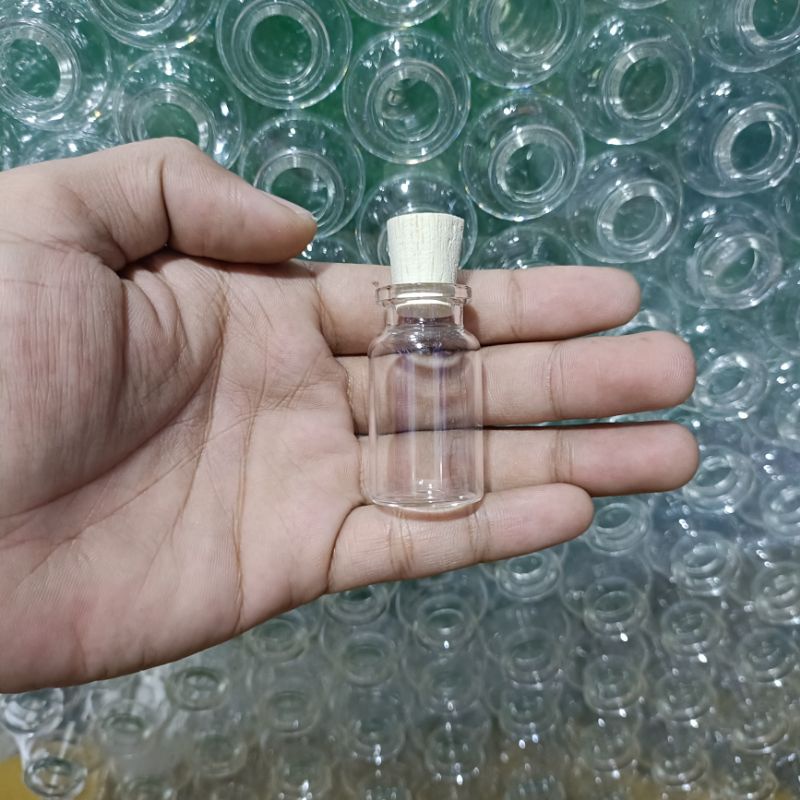 Botol Kaca 8ml Tutup Kayu Gabus / Botol Vial Hias