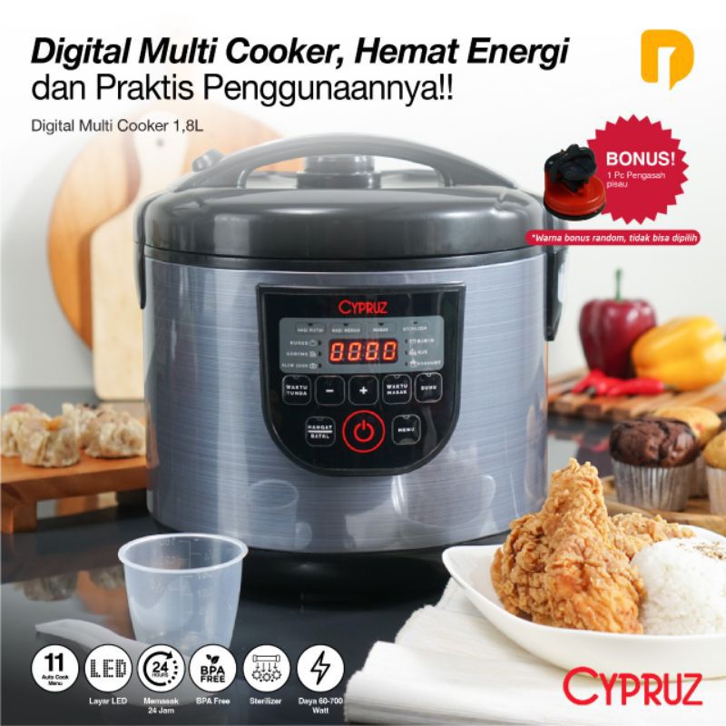 Cypruz Digital Multi function cooker | Smart Rice cooker serbaguna