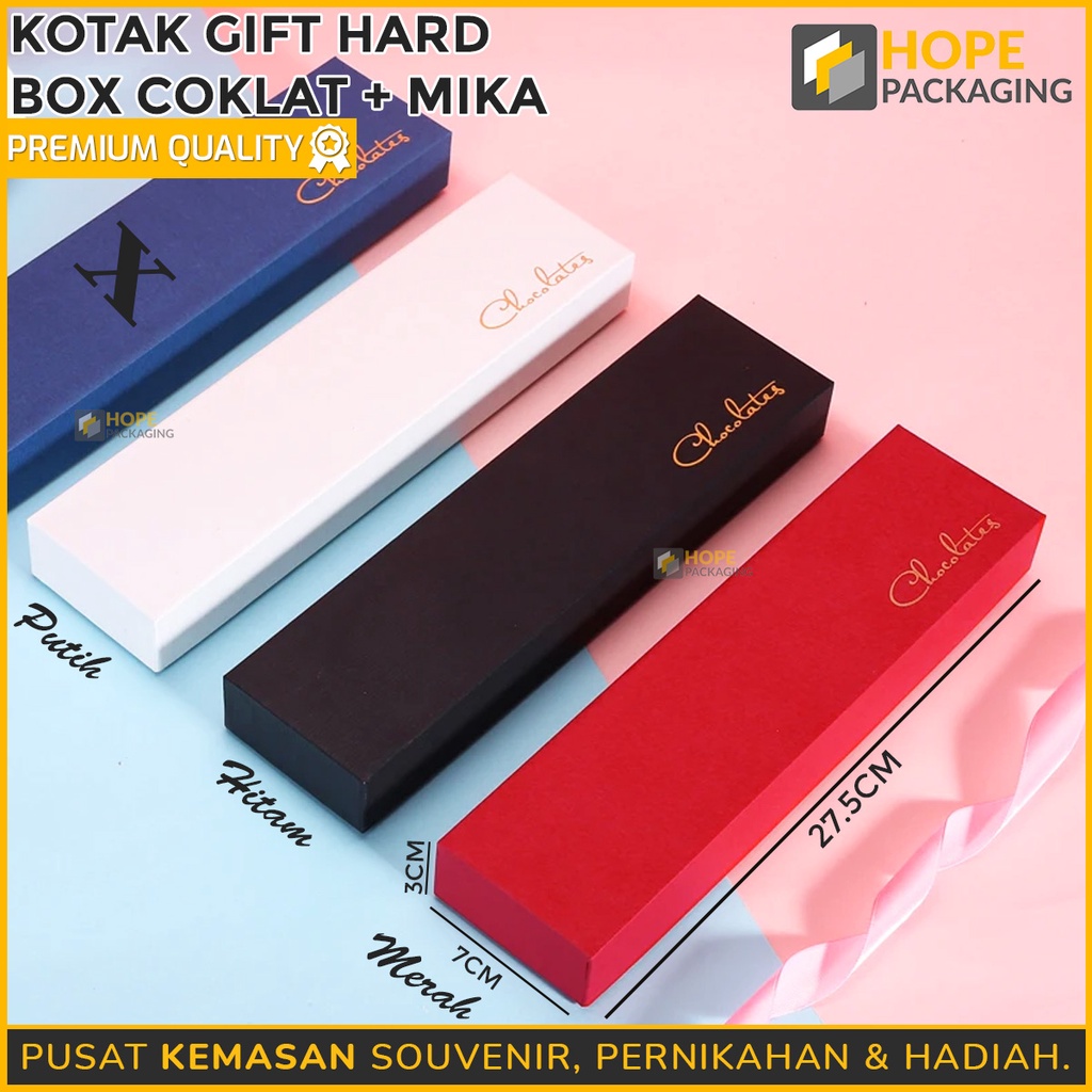 Kotak Dus Kue Kering 27.5x7x3cm /  Kotak Gift Hard Box Coklat + mika / paperbox packing souvenir serbaguna