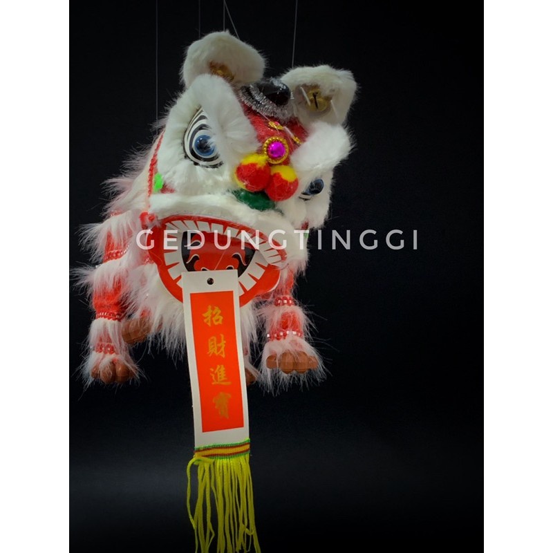 mainan imlek barongsai mini pake tali P 32cm x L 13cm x T 15cm slide untuk lihat video demonya