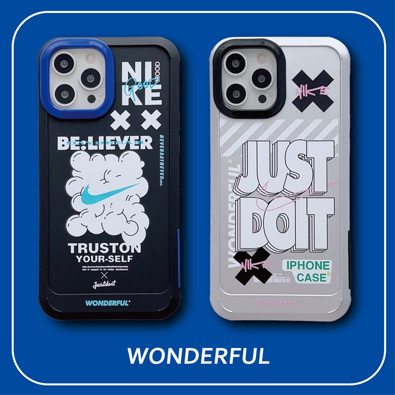 Sports Street Fashion Just Do T Casing Ponsel Akrilik Transparan Untuk IPhone 13 Pro Max12 11 Pro Silikon Shockproof Bumper Penutup Belakang Untuk IPhone Xs Max XR 7Plus