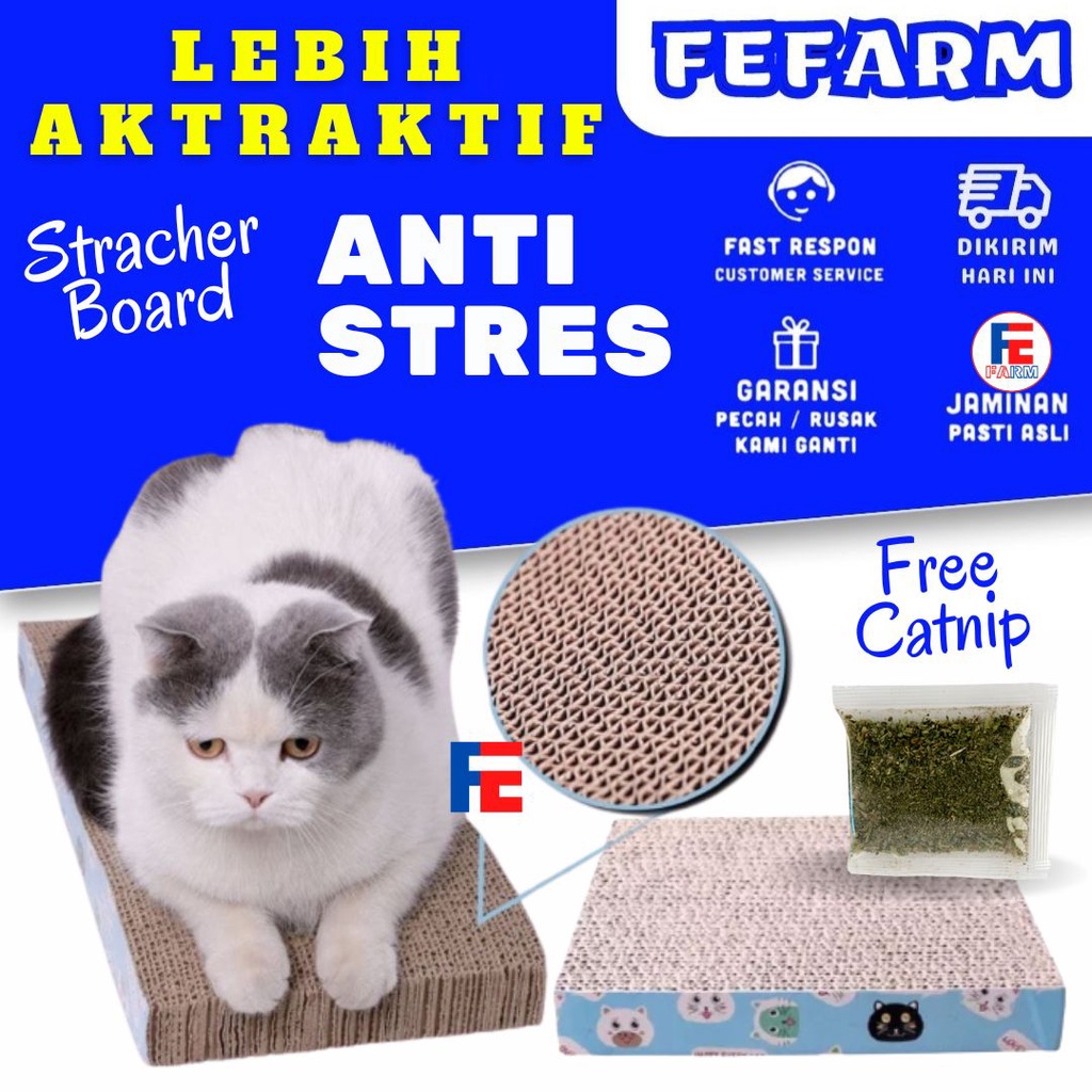 Mainan Garukan Kucing Scratcher Cat Cakaran Kucing Persegi FEFARM