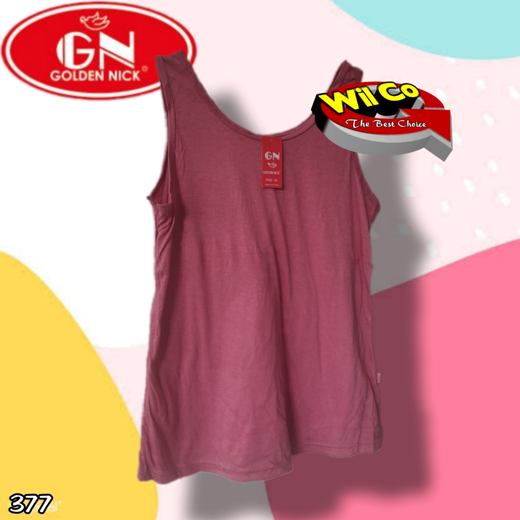 K377 (1-3 pcs) Golden Nick AtasanTanktop Wanita Tali Lebar Size XL - XXL