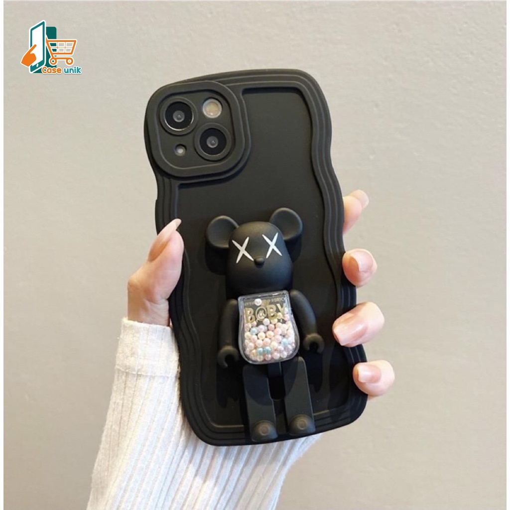BK SOFTCASE SILIKON WAVE WAVY GELOMBANG WARNA STAND 3D KARAKTER FOR REALME C20 C21Y C25Y C30 NARZO 50I PRIME C31 C33 C35 NARZO 50A PRIME V23 5G CS5127