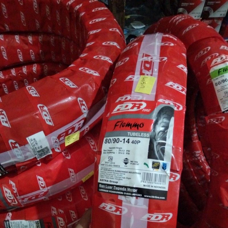 BAN FDR 80/90-14 TUBELESS TUBETYPE FLEMMO TYRE DEPAN ORIGINAL MATIC HONDA BEAT VARIO TUBLES K59 KVB 