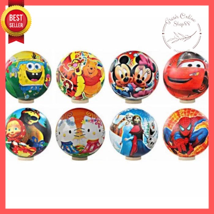 GOS -E310- Bola Karet Karakter - Bola Tendang Karet - Bola Mainan Anak