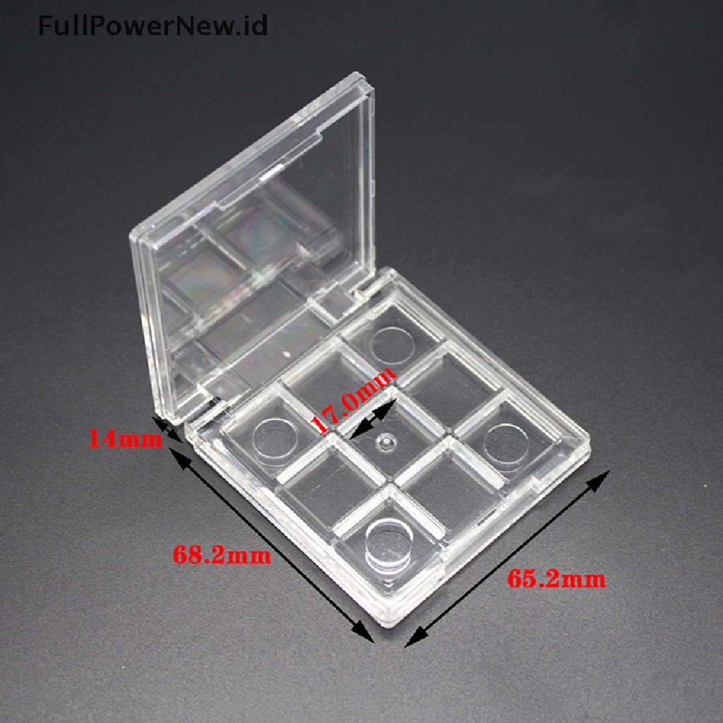 Power 9grids Palette Eye Makeup Kotak Penyimpanan Kosong Eyeshadow Dish DIY Eyeshadow ID
