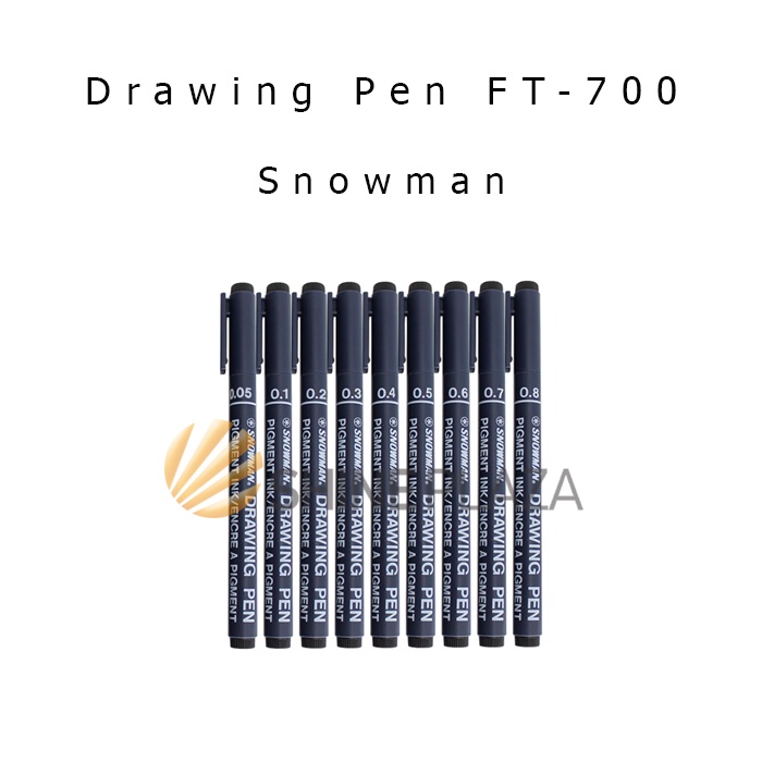 

Drawing Pen Snowman FT-700 - Pulpen Spidol Gambar Hitam 0.05 0.1 0.2 0.3 0.4 0.5 0.6 0.7 0.8