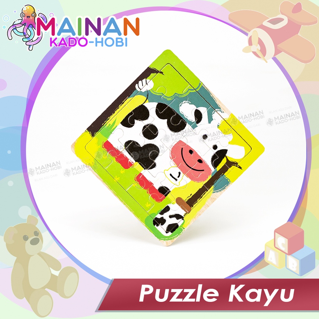 MAINAN EDUKASI PUZZLE KNOB DIY CRAFT KARAKTER GAMBAR ANIMAL