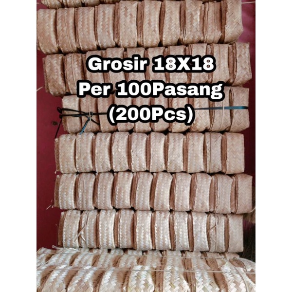 

[ Halodul ] besek bambu 18x18 100 pasang (200pcs) Besek Berkat Besek Genduri Besek Cetering Besek Snack | besek bambu hampers lebaran