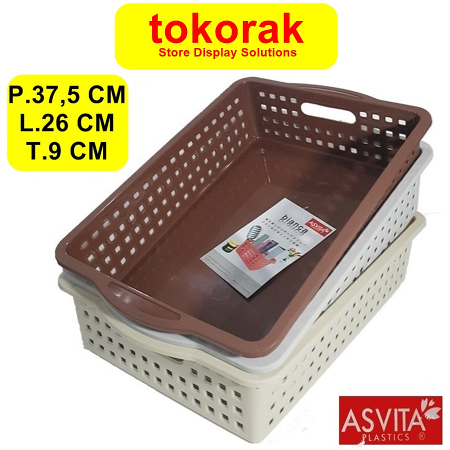 ASVITA KERANJANG BIANCA BK-186- STORAGE BASKET KERANJANG PLASTIK SEGI