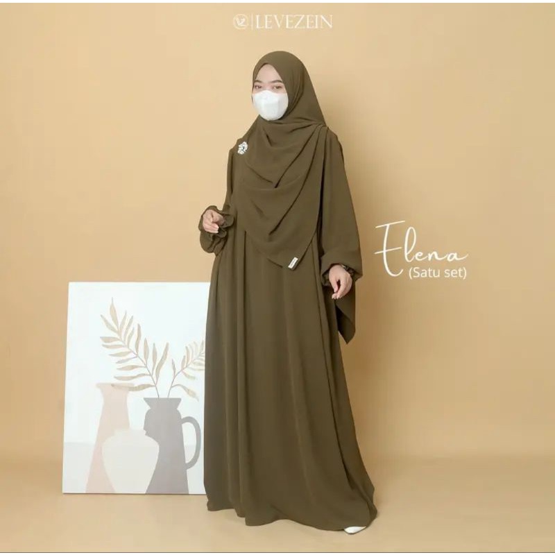 Gamis Lebaran Abaya One Set Elena Dress |  Zayyra maxi dress/ dress remaja kekinian terbaru terlaris