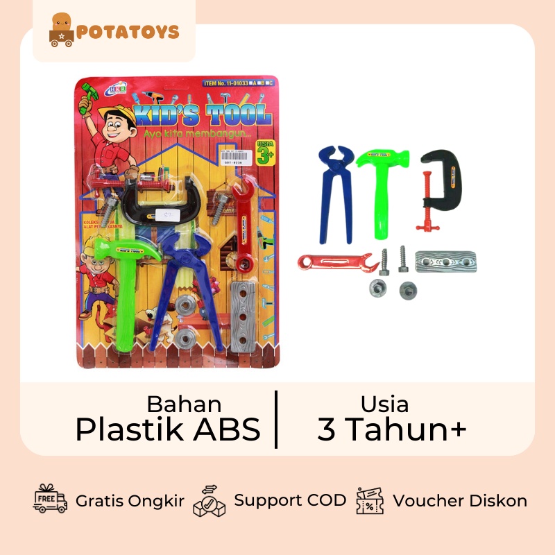 [ Potatoys ] Kids Tool Set / Mainan Anak Tools Set / Alat Pertukangan Mainan Perkakas