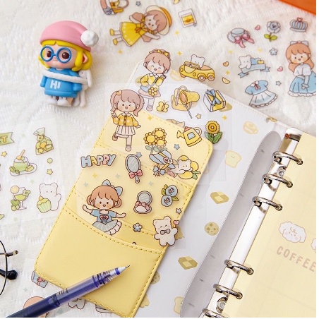 Sticker Aesthetic Design DIY 2D / Stiker Botol Minum Viral Buku Diary Laptop Lucu 100 Pcs