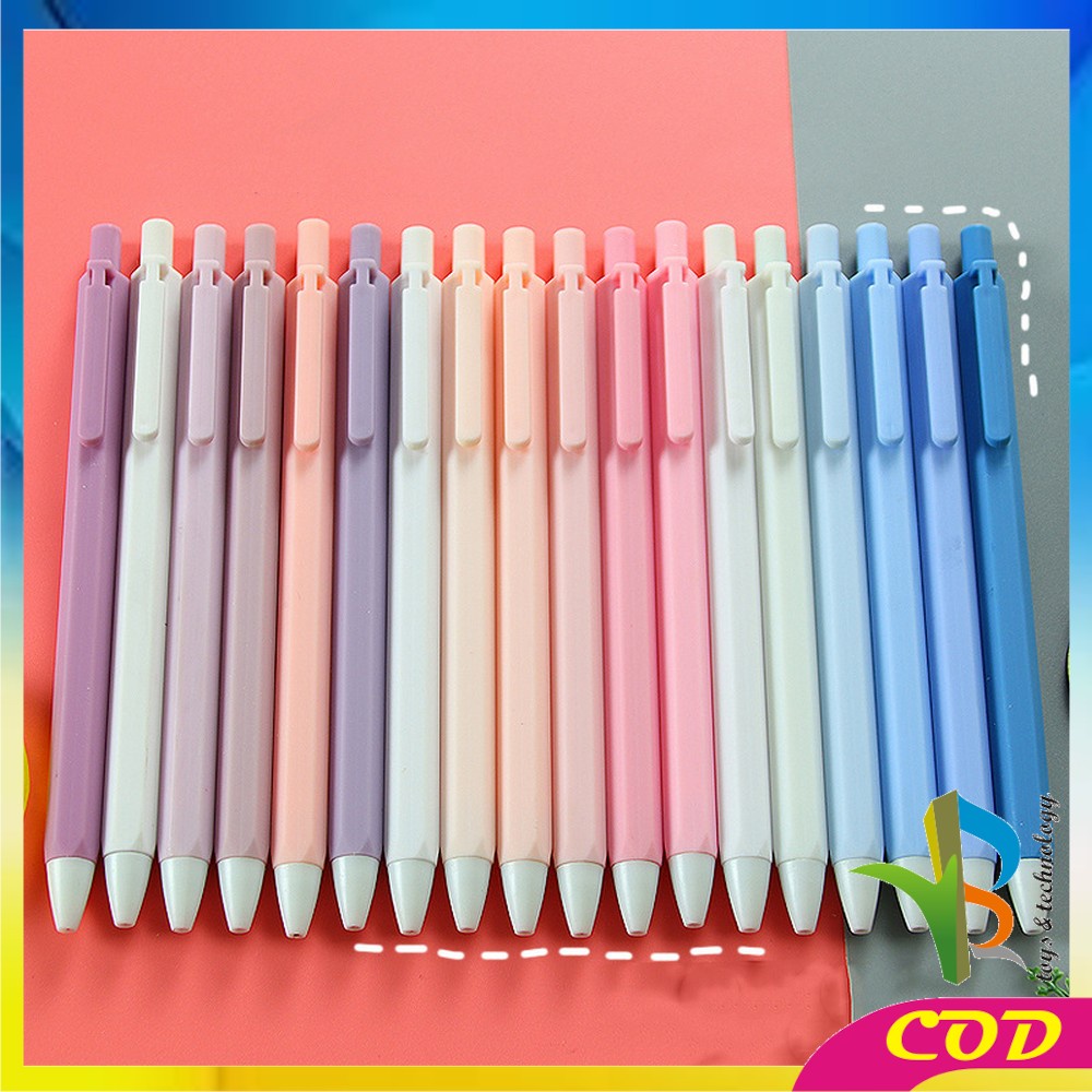 RB-A48 Pulpen Gel Mekanik 6IN1 Motif Polos Warna Pastel Gaya Korea / Alat Tulis Pena Cair 0.5mm / Pena Rainbow Perlengkapan Sekolah Import