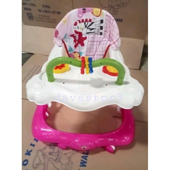 NEW BABY WALKER HOKIKU 827 ALAT BELAJAR JALAN ANAK TANPA MUSIK ADA MAINAN BUNYI KREK KREKAN | PROMO