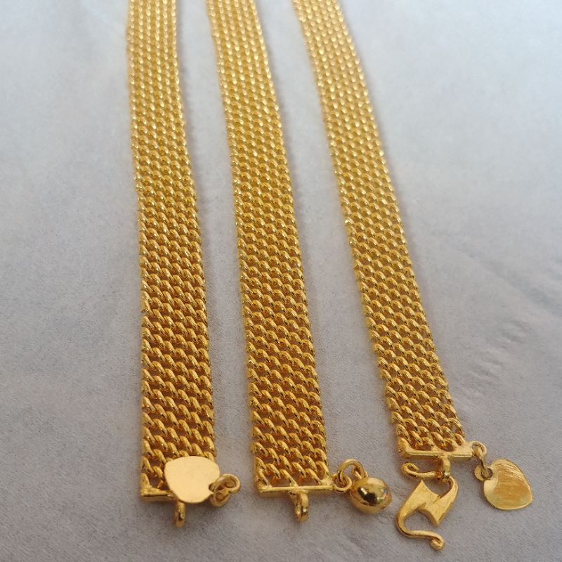 Gelang Tali Jam Lapis Emas Kuning 24k