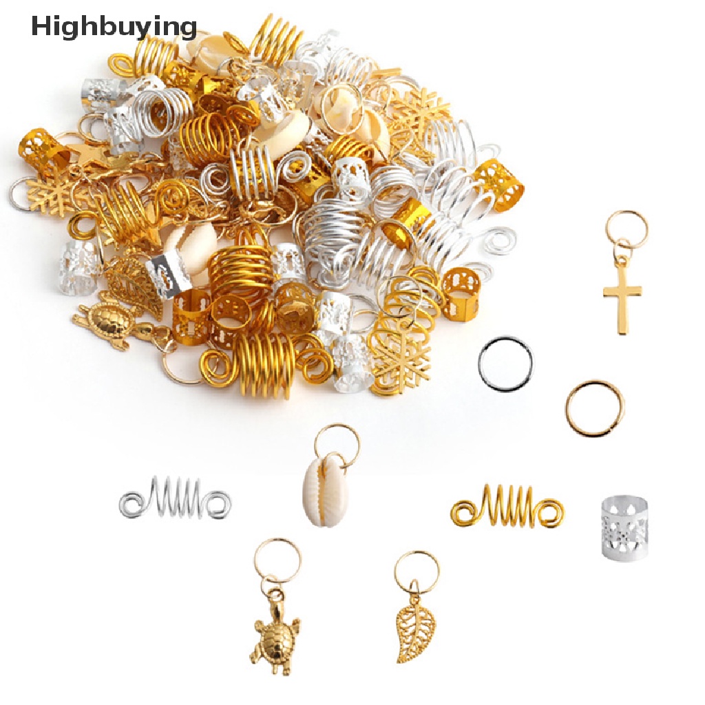 Hbid 60-170pcs Mix Cincin Rambut Kepang Gimbal Manik Manset Klip Aksesoris Rambut Glory