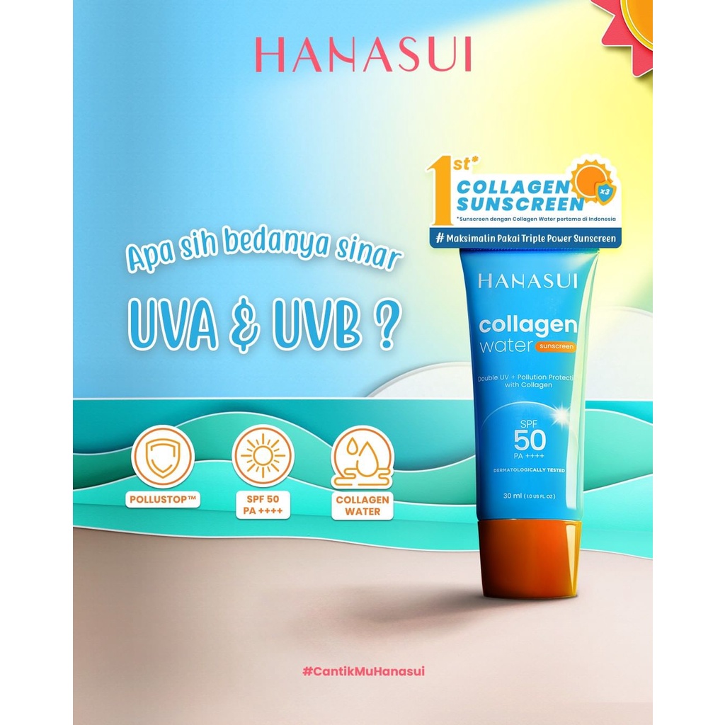 ✿ MADAME ✿ HANASUI COLLAGEN WATER SUNSCREEN SUNBLOCK TABIR SURYA SPF 50PA+++