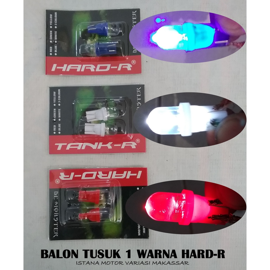 Balon tusuk 1 warna HARD R putih/biru/merah