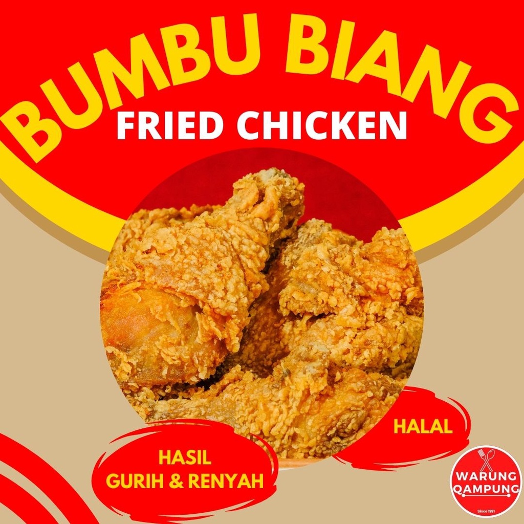 

Tepung Biang Fried Chicken Crispy Jamur Tahu Tempe Karaage Ayam Goreng 100gr Bumbu Inti Serbaguna Ala KFC