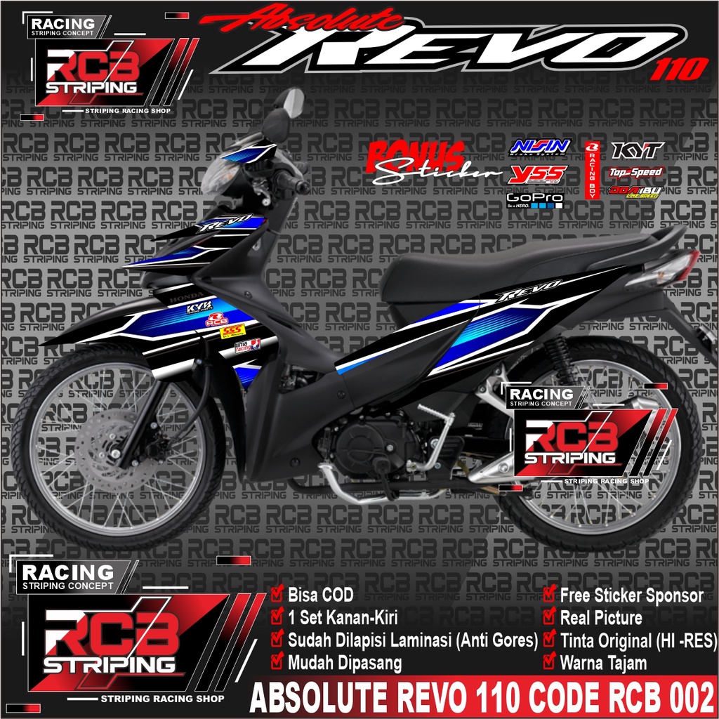 Striping Sticker Revo Absolute Stiker Lis Variasi Revo 2010 - 2013 Striping absolute revo RCB 002