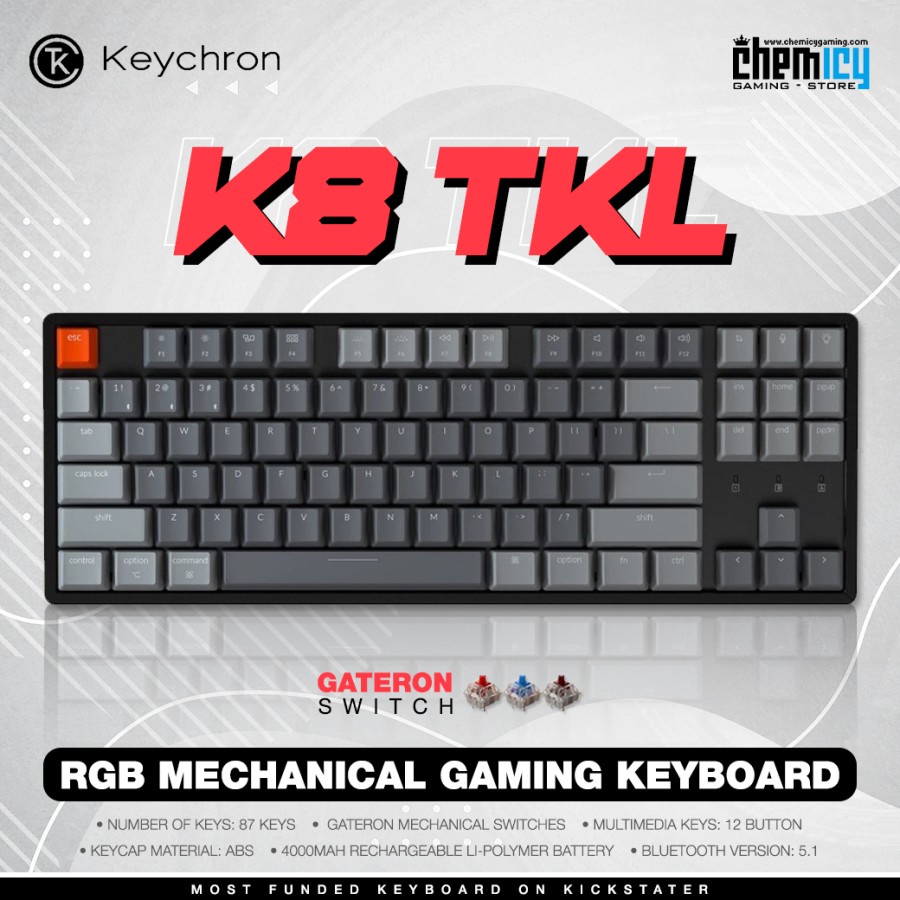 Keychron K8 RGB Aluminum Frame Hotswap Mechanical Gaming Keyboard