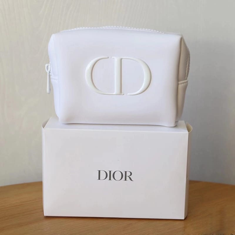 DIOR WHITE FOAMY POUCH MAKE UP AUTHENTIC