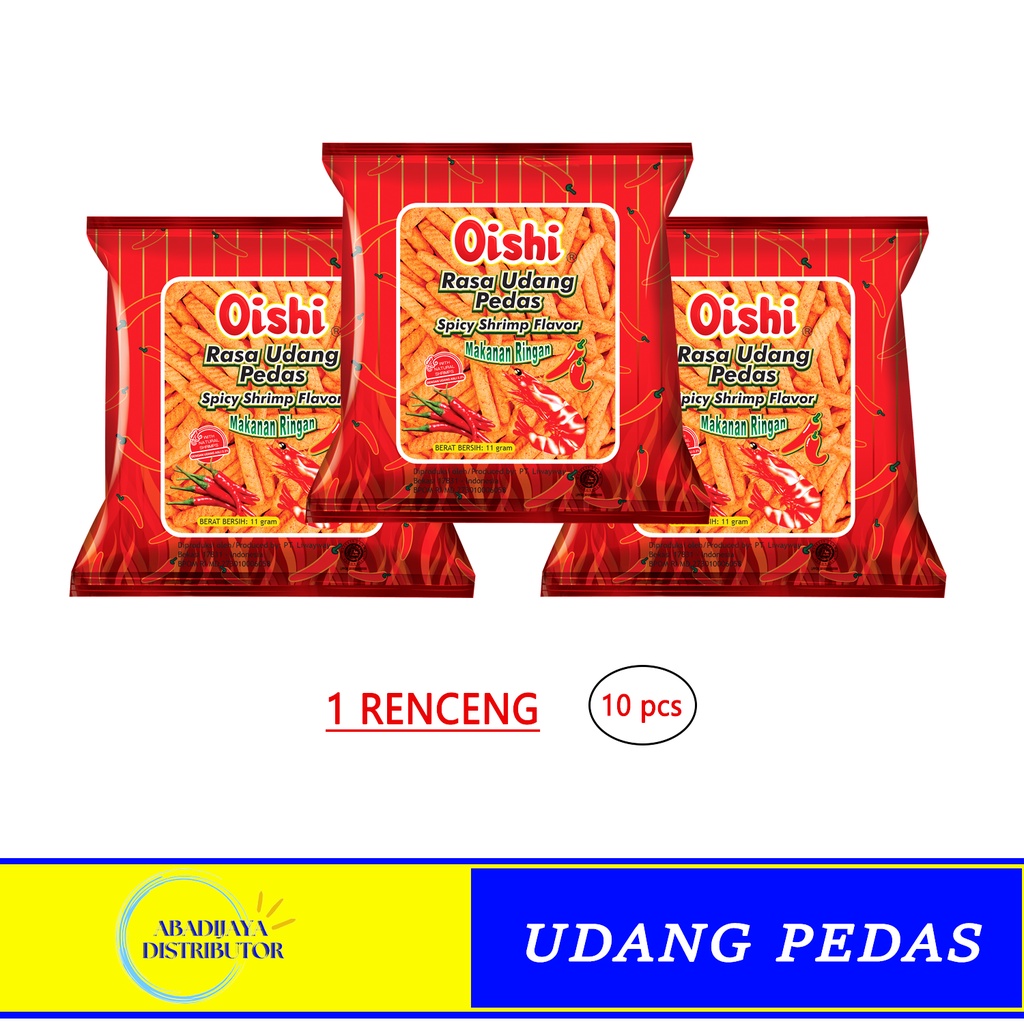 

Oishi Rasa Udang Pedas Spicy Shrim Flavour 1Renceng