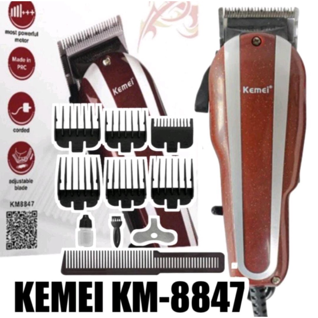 Kemei 8847 Original Mesin Alat Cukur Rambut Colok Listrik Hair Clipper Elektrik KM8847 KM-8847