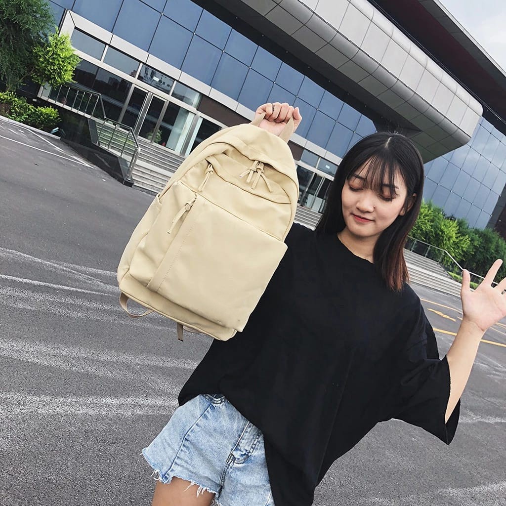 PVJ - Tas Ransel Sekolah Wanita Remaja Kekinian Korean Style Backpack SMP SMA Kuliah