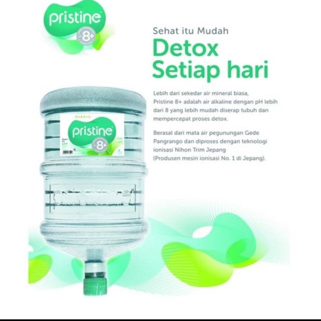 

Air Mineral Pristine Galon + isi 19 Liter (Khusus Bluebird/Gojek/Grab)