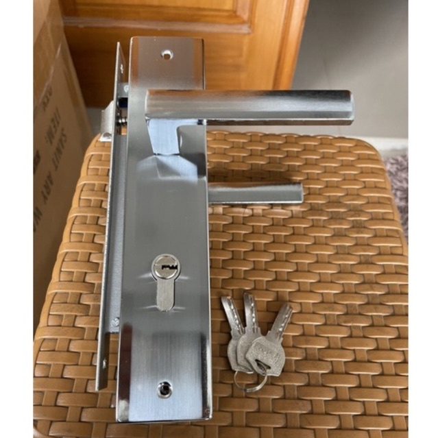 Kunci pintu komplit model pisah stanlis steel,kunci pintu set,kunci kunci/ kunci pintu stainlis steel sus 304/ kunci pintu garansi 1 tahun