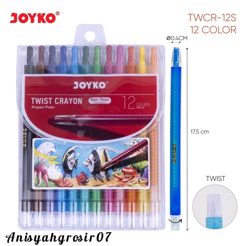 

Crayon Krayon twist putar Panjang Joyko 12pcs TWCR
