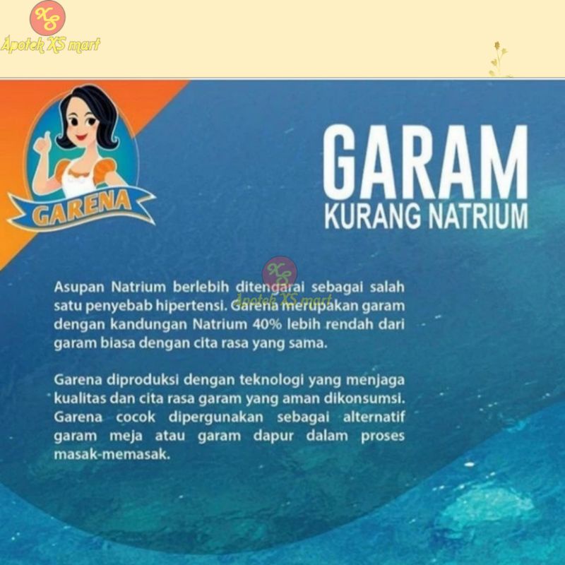 

GARAM GARENA RENDAH NATRIUM BERYODIUM DIET DIABETES TEKANAN HIPERTENSI