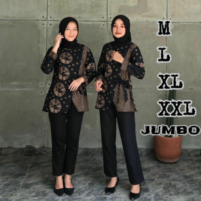 BAJU BATIK WANITA MODERN MONALISA GENES M,L,XL asli PEKALONGAN