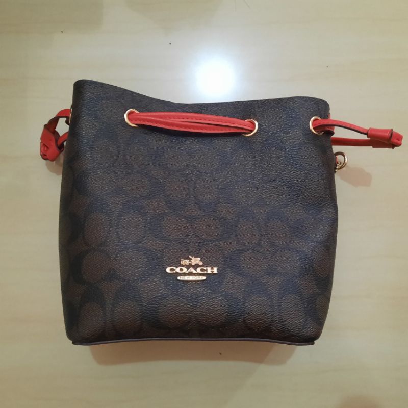 Coach Siganture Mini Bucket Bag Brown