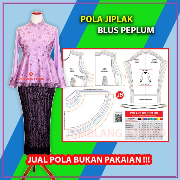 Pola Jiplak Blus Peplum [ JP 041 ] | Rotsa.Id