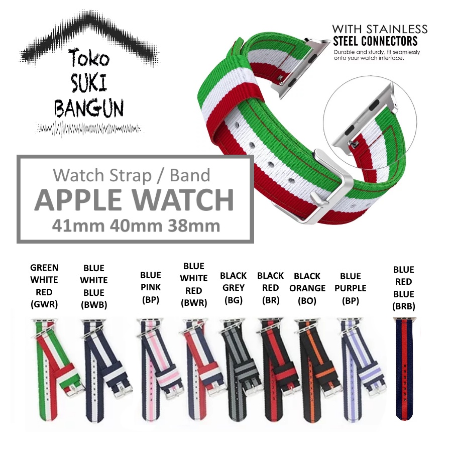 Strap Apple Watch Series 8 7 6 5 4 3 2 1 41mm 40mm 38mm TALI JAM Woven NATO Nylon Buckle