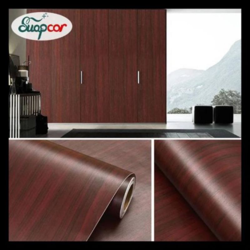 Stiker Kayu Coklat Tua Pelapis Lemari Meja Kayu Wallpaper Kayu 120cm x 50cm