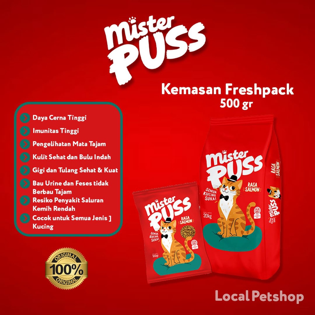 Mister Puss Makanan Kucing kemasan Freshpack 500gr cat food Termurah