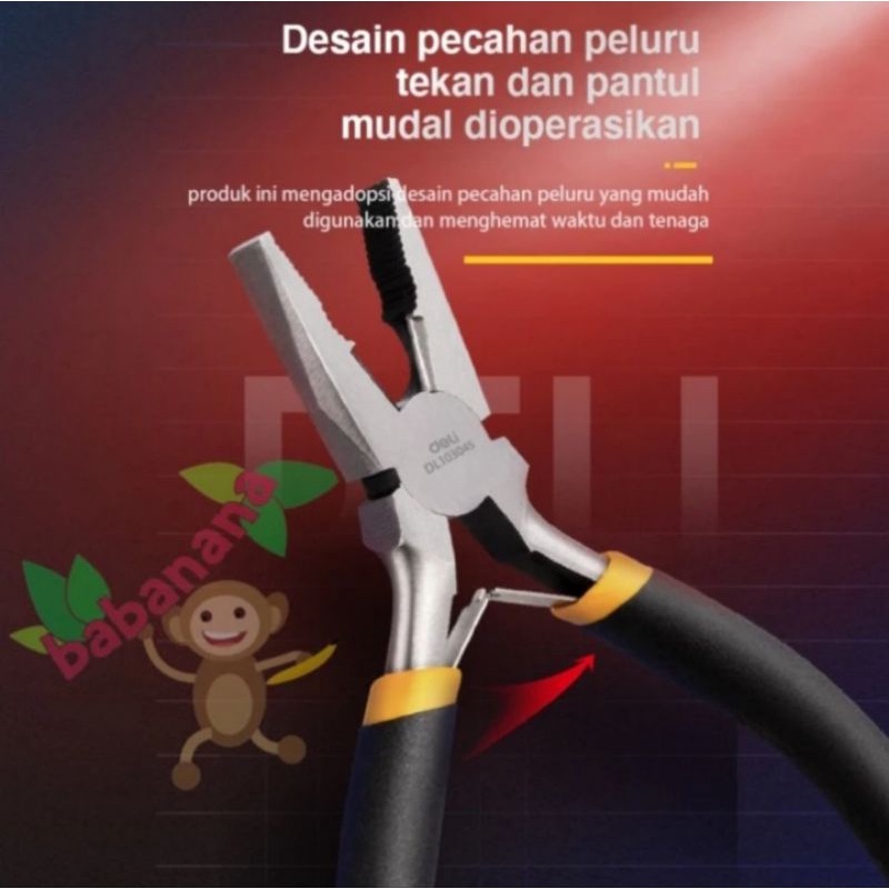 Deli DL103045 tang jepit mini 4.5 inch long nose pliers tamiya gundam