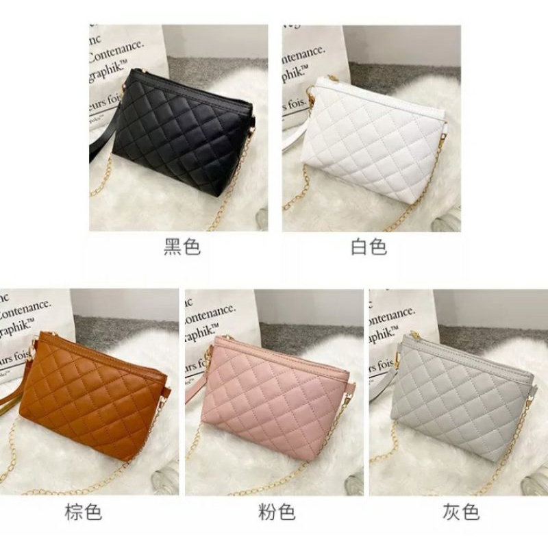 dem_sare / DS1223  AMINA Selempang Wanita Fashion Trendy Kekinian  Tas Selempang Wanita Rantai Tas Pouch Hp Wanita