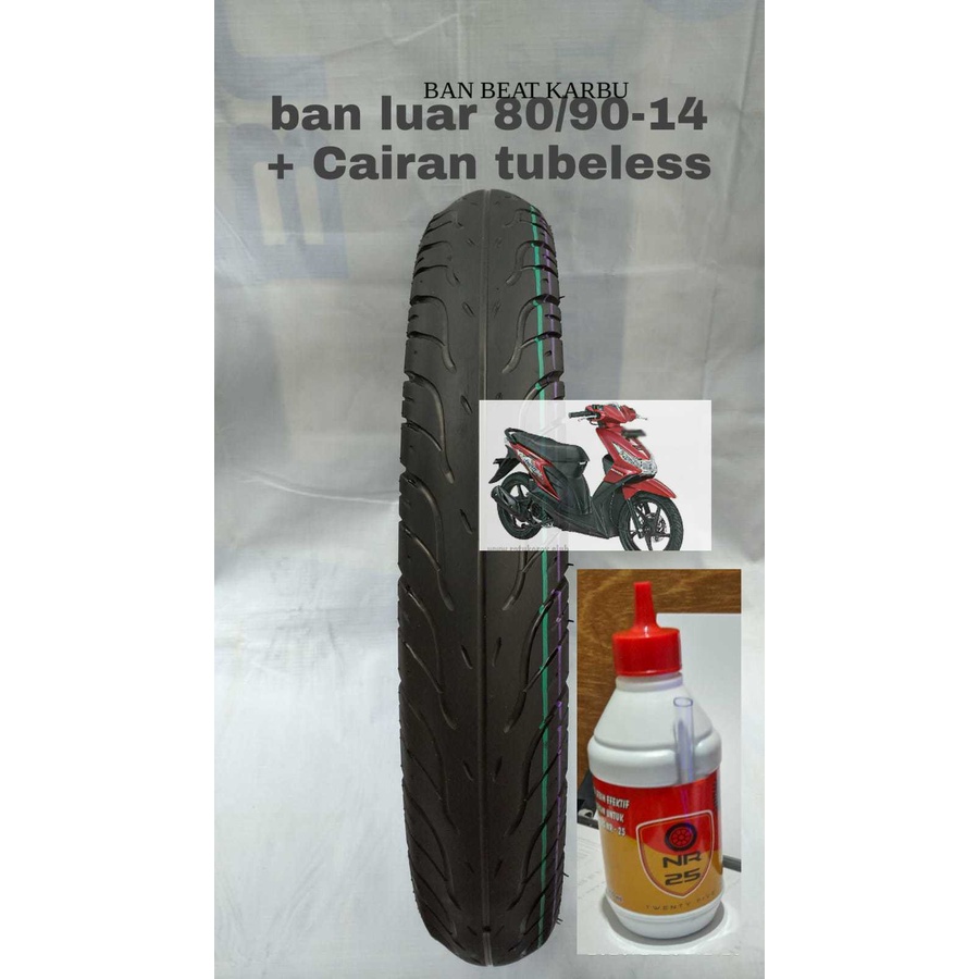 Terlaris Ban depan  BEAT KARBU + cairan tubeless