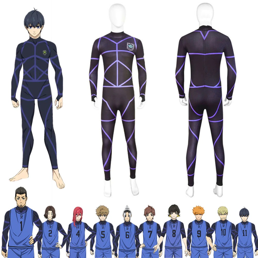 Jersey Manset Anime Blue Lock Cosplay Sportswear Jumpsuits Isagi Yoichi Hyoma Chigiri Meguru Bachira